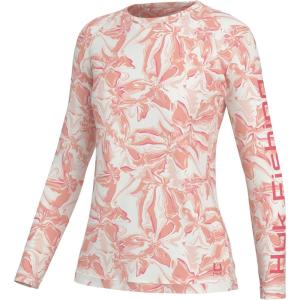 imageHUK Pursuit Pattern Long Sleeve Fishing Shirt for WomenBrackish Flow  Coral Reef