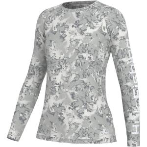imageHUK Pursuit Pattern Long Sleeve Fishing Shirt for WomenFin Flats  Harbor Mist