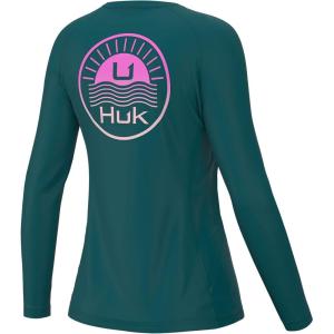 imageHUK Pursuit Pattern Long Sleeve Fishing Shirt for WomenSunwaves  Shaded Spruce