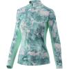 imageHUK Womens Icon 14 Zip Long Sleeve Fishing Shirt with Sun ProtectionMossy Oak Seafoam