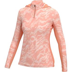 imageHUK Icon X Pattern Hoodie Fishing Shirt with Hood for WomenRiver Runs  Coral Reef