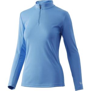 imageHUK Womens Icon 14 Zip Long Sleeve Fishing Shirt with Sun ProtectionAzure Blue