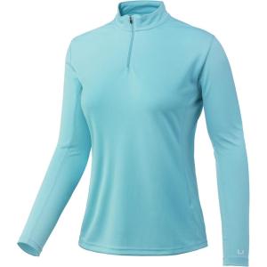 imageHUK Womens Icon 14 Zip Long Sleeve Fishing Shirt with Sun ProtectionBlue Radiance