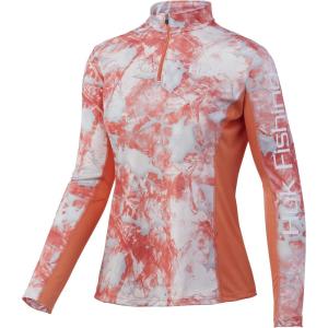 imageHUK Womens Icon 14 Zip Long Sleeve Fishing Shirt with Sun ProtectionMossy Oak Sockeye