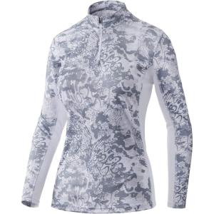 imageHUK Womens Icon 14 Zip Long Sleeve Fishing Shirt with Sun ProtectionTide Change  Hogs Back
