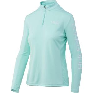 imageHUK Womens Icon 14 Zip Long Sleeve Fishing Shirt with Sun ProtectionTide Change  Sea Floor