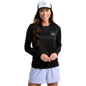 imageHUK Womens Pursuit Patterned Crew Long Sleeve Performance ShirtGraphic  Black