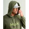 imageHUK Mens Cotton Fleece Graphic Hoodie Performance Fishing SweatshirtHukd Up  Moss