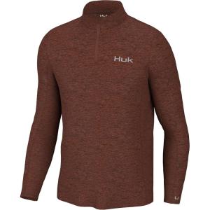 imageHUK Coldfront Heather Pullover Fishing 14 Zip for MenBaked Clay Heather