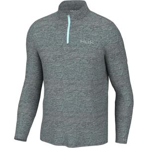 imageHUK Coldfront Heather Pullover Fishing 14 Zip for MenCrystal Blue Heather