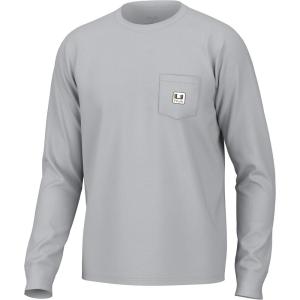 imageHUK Long Sleeve U Patch Pocket Tee Fishing TShirt for MenHarbor Mist