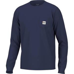 imageHUK Long Sleeve U Patch Pocket Tee Fishing TShirt for MenNaval Academy