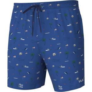 imageHUK Mens Kc Scott Patterned Volley Shorts Performance Fishing BoardshortsBeach Freedom  Set Sail