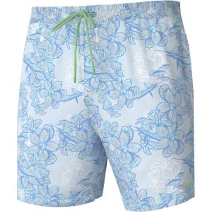 imageHUK Mens Kc Scott Patterned Volley Shorts Performance Fishing BoardshortsDesert Rose  Ice Water