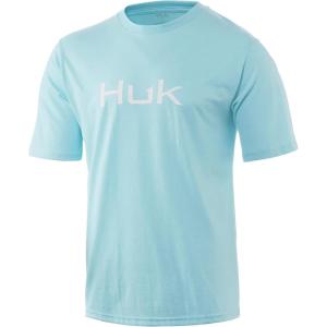 imageHUK Mens Performance Fishing Logo TeeShort Sleeve  QuickDryBlue Rad Heather