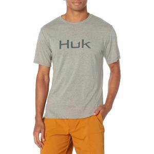 imageHUK Mens Performance Fishing Logo TeeShort Sleeve  QuickDryHeather Moss