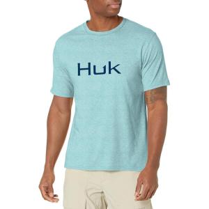 imageHUK Mens Performance Fishing Logo TeeShort Sleeve  QuickDryPorcelian Blue Heather