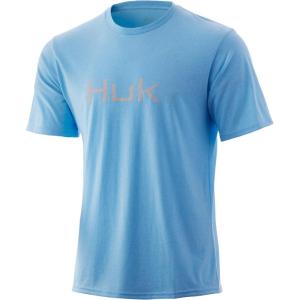 imageHUK Mens Performance Fishing Logo TeeShort Sleeve  QuickDrySea Heather