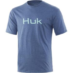 imageHUK Mens Performance Fishing Logo TeeShort Sleeve  QuickDryTitanium Heather