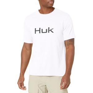 imageHUK Mens Performance Fishing Logo TeeShort Sleeve  QuickDryWhite  New Logo