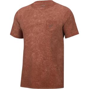 imageHUK Short Sleeve Mineral Wash Pocket Tee Fishing TShirt for MenBaked Clay