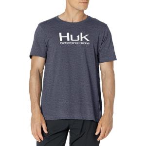 imageHUK Mens Performance Fishing Logo TeeShort Sleeve  QuickDrySargasso Sea Heather