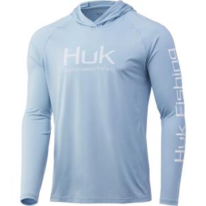 imageHUK Mens Pursuit Hoodie  Performance LongSleeve Shirt 30 UPFCoastal Sky