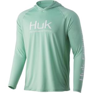 imageHUK Mens Pursuit Hoodie  Performance LongSleeve Shirt 30 UPFDusty Jade