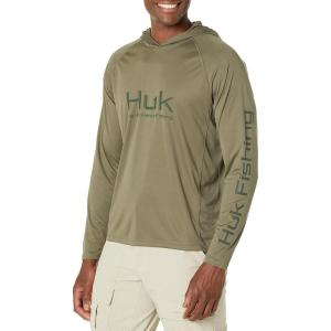 imageHUK Mens Pursuit Hoodie  Performance LongSleeve Shirt 30 UPFMoss