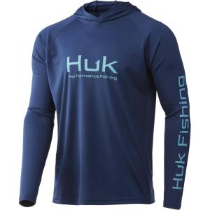 imageHUK Mens Pursuit Hoodie  Performance LongSleeve Shirt 30 UPFSargasso
