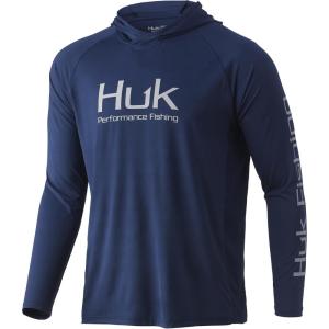 imageHUK Mens Pursuit Hoodie  Performance LongSleeve Shirt 30 UPFSargasso Sea