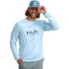imageHUK Mens Standard Pursuit Pattern Crew Sleeve Performance Shirt Mossy OakCalmwater Arctic
