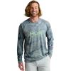 imageHUK Mens Standard Pursuit Pattern Crew Sleeve Performance Shirt Mossy OakCalmwater Silver Sky