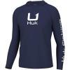 imageHUK Standard Icon X Hoodie Fishing Shirt with Sun Protection for Men Naval Academy
