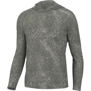 imageHUK Men Waypoint Pattern Hoodie Performance Fishing ShirtSpot Tail  Moss