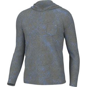 imageHUK Men Waypoint Pattern Hoodie Performance Fishing ShirtSpot Tail  Set Sail