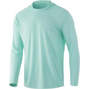 imageHUK Mens Icon X Hoodie  Fishing Shirt with 50 UPF Sun ProtectionBeach Glass