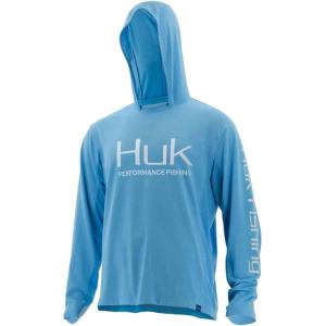 imageHUK Mens Icon X Hoodie  Fishing Shirt with 50 UPF Sun ProtectionCarolina Blue