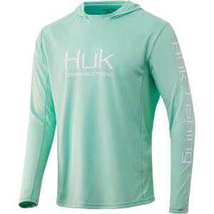 imageHUK Mens Icon X Hoodie  Fishing Shirt with 50 UPF Sun ProtectionLichen