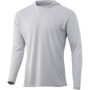 imageHUK Mens Icon X Hoodie  Fishing Shirt with 50 UPF Sun ProtectionOyster