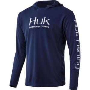 imageHUK Mens Icon X Hoodie  Fishing Shirt with 50 UPF Sun ProtectionSargasso Sea