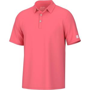 imageHUK Mens Pursuit Performance Short Sleeve Polo ShirtSunwashed Red