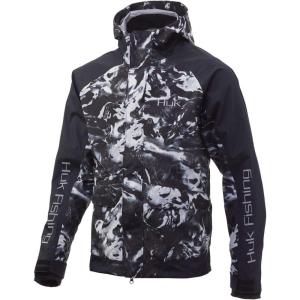 imageHUK Mens Tournament Wind ampamp Water Proof Rain JacketMossy Oak Hydro Blackwater