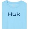 imageHUK UnisexChild Logo Tee  Kids Performance Fishing TShirtBaltic Sea Heather
