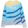 imageHUK Kids Printed Long Sleeve Shirt Sun ProtectionFlare Fade  Blue Radiance
