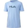 imageHUK UnisexChild Logo Tee  Kids Performance Fishing TShirtCoastal Sky Heaather