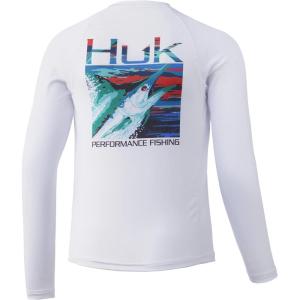 imageHUK Kids Printed Long Sleeve Shirt Sun ProtectionVc Marlin Bright  White