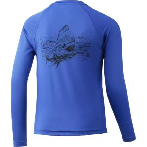 imageHUK Mens Printed Long Sleeve Kids Shirt Sun ProtectionKc Big Bull  Deep Cobalt