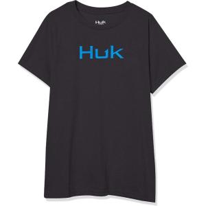 imageHUK UnisexChild Logo Tee  Kids Performance Fishing TShirtBlack  New Logo