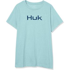imageHUK UnisexChild Logo Tee  Kids Performance Fishing TShirtPorcelian Blue Heather